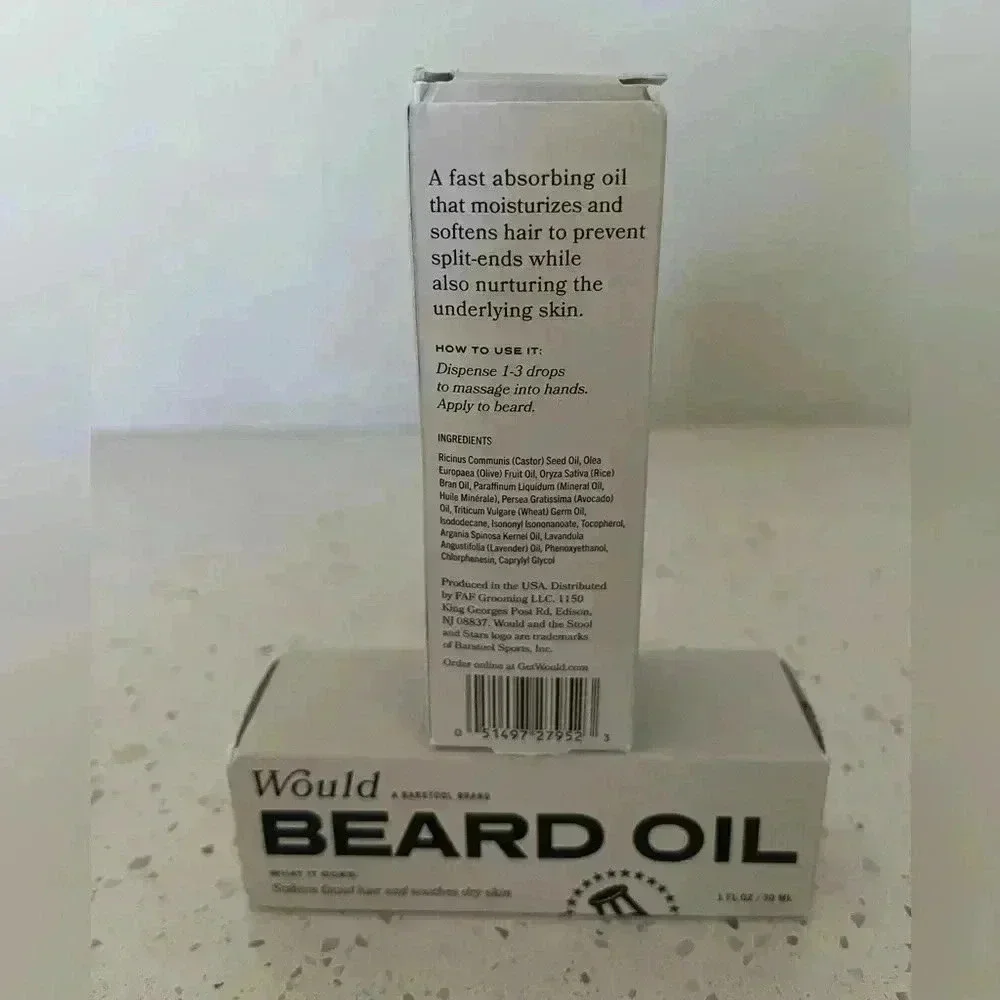 Would Barstool Moisturizing Beard Oil Pack of 2- 1 fl oz NIB